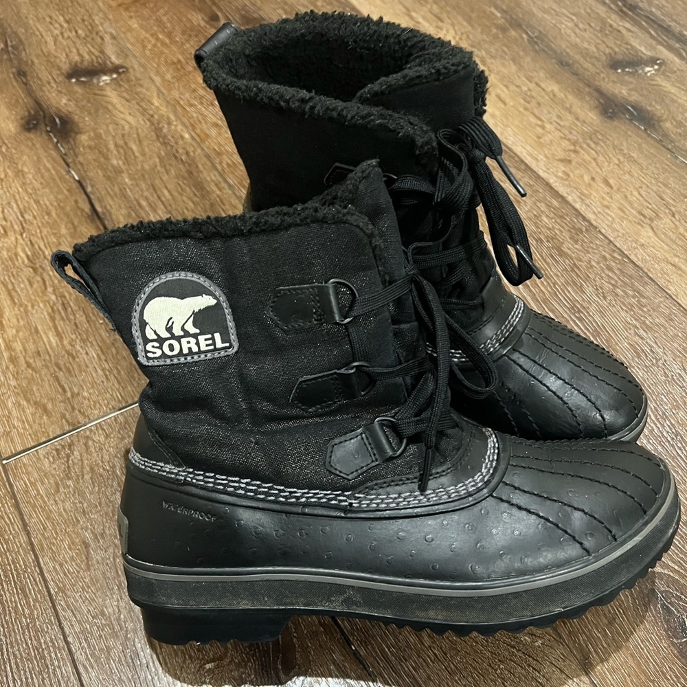 Sorel tivoli glitter waterproof winter boots black size 9 - Picture 2 of 12